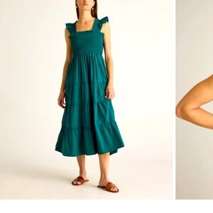 Quince Organic Cotton Poplin Smocked Midi Dress